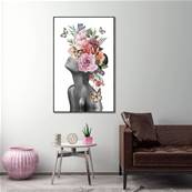 TABLEAU VERRE 140*90CM.Baguette noire